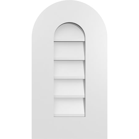 Ekena Millwork Round Top Surface Mount PVC Gable Vent: Non-Functional, w/ 3-1/2"W x 1"P Standard Frame, 12"W x 22"H GVPRT12X2201SN